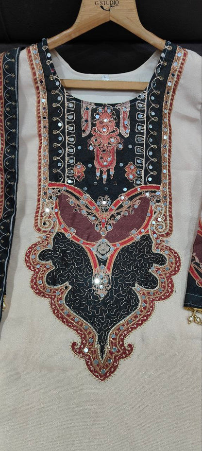 Royal Ivory Printed Kurta Pant Set with Designer Dupatta for Women