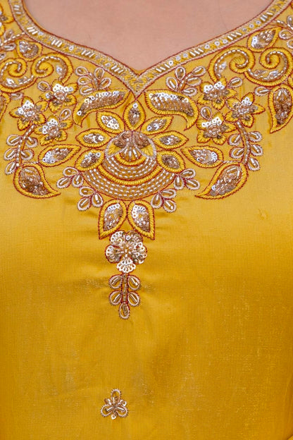 Radiant Mustard Embroidered Festive Suit Set