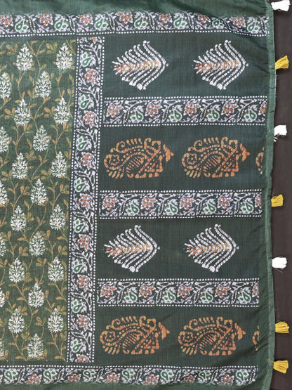 Elegant Chanderi Saree with Digital Floral Print