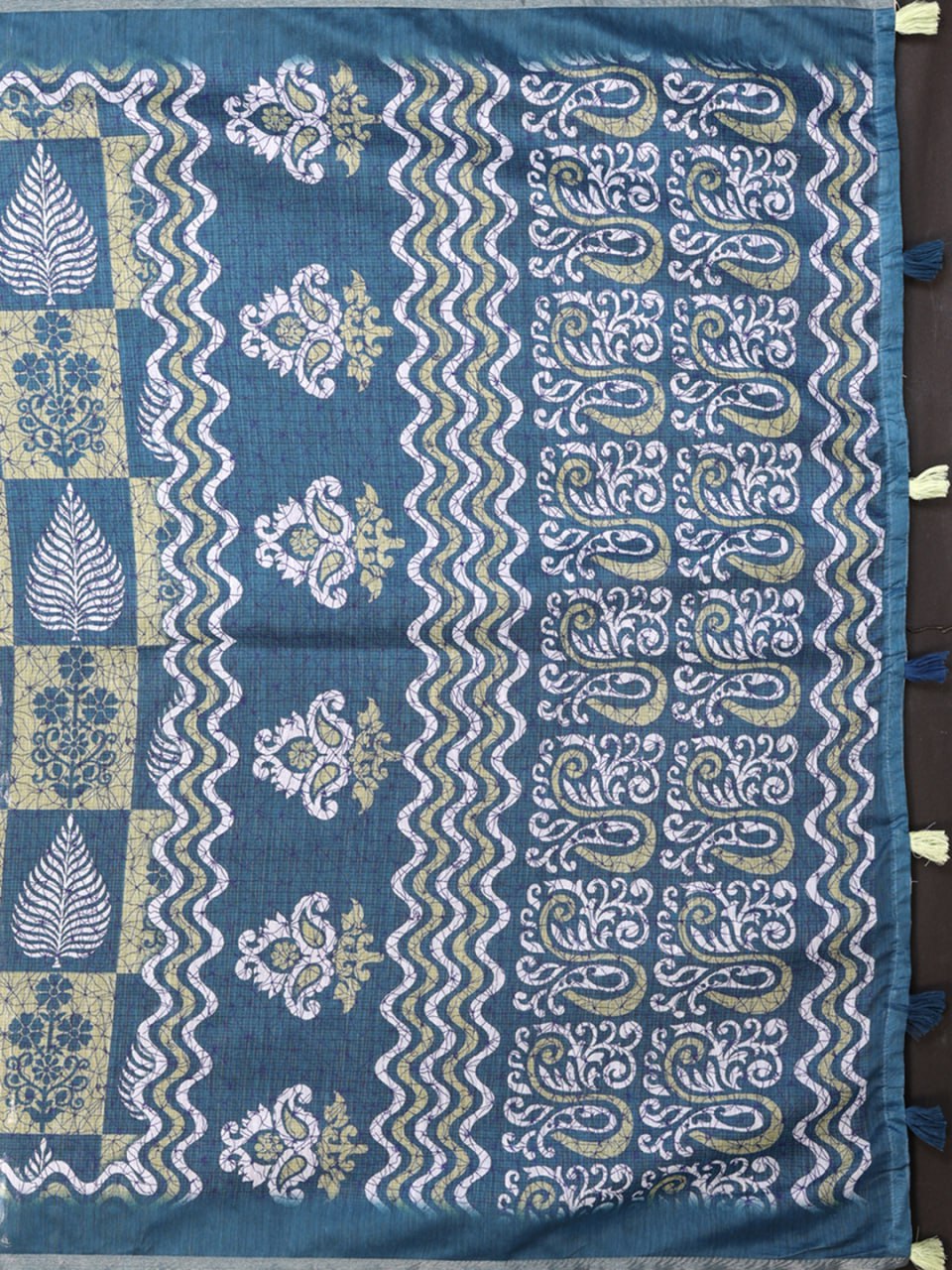 Designer Chanderi Saree with Leaf & Abstract Digital Print