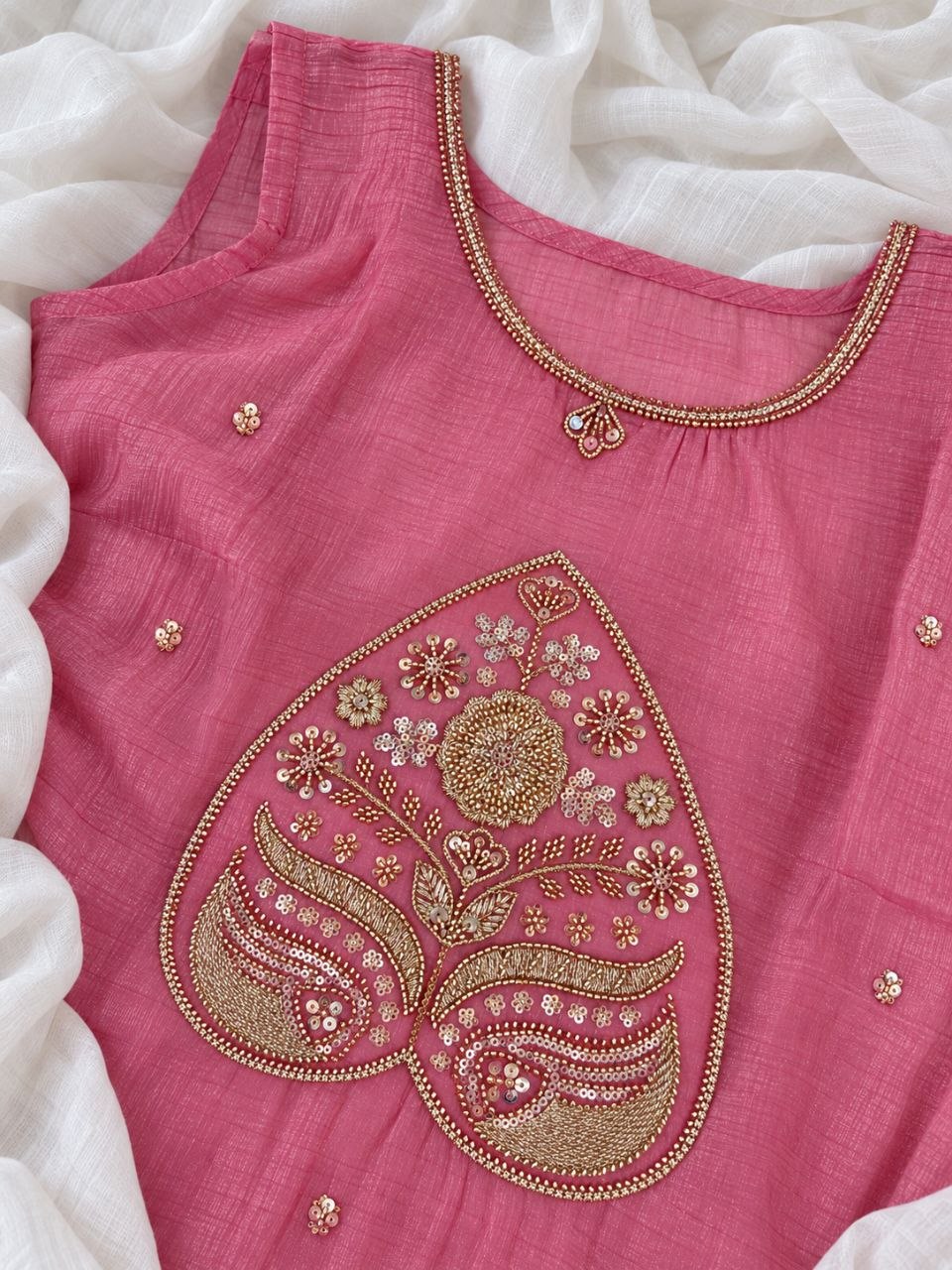 Rosy Glow Designer Kurta Palazzo Set