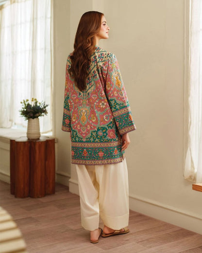 Magic Multicolor Printed Kurta with Off-White Palazzo Set for Women