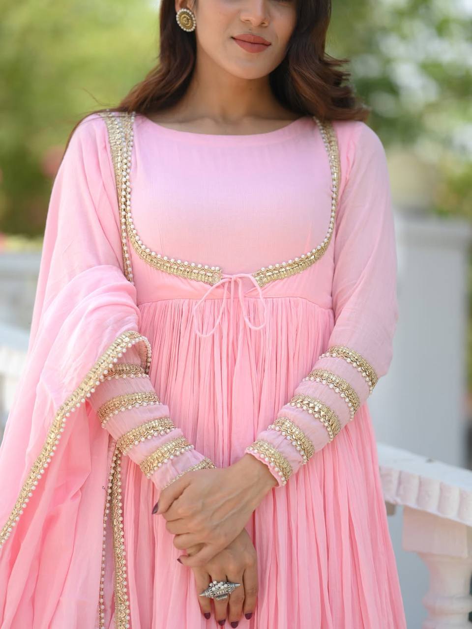 Magic Baby Pink Anarkali Suit Set with Designer Dupatta