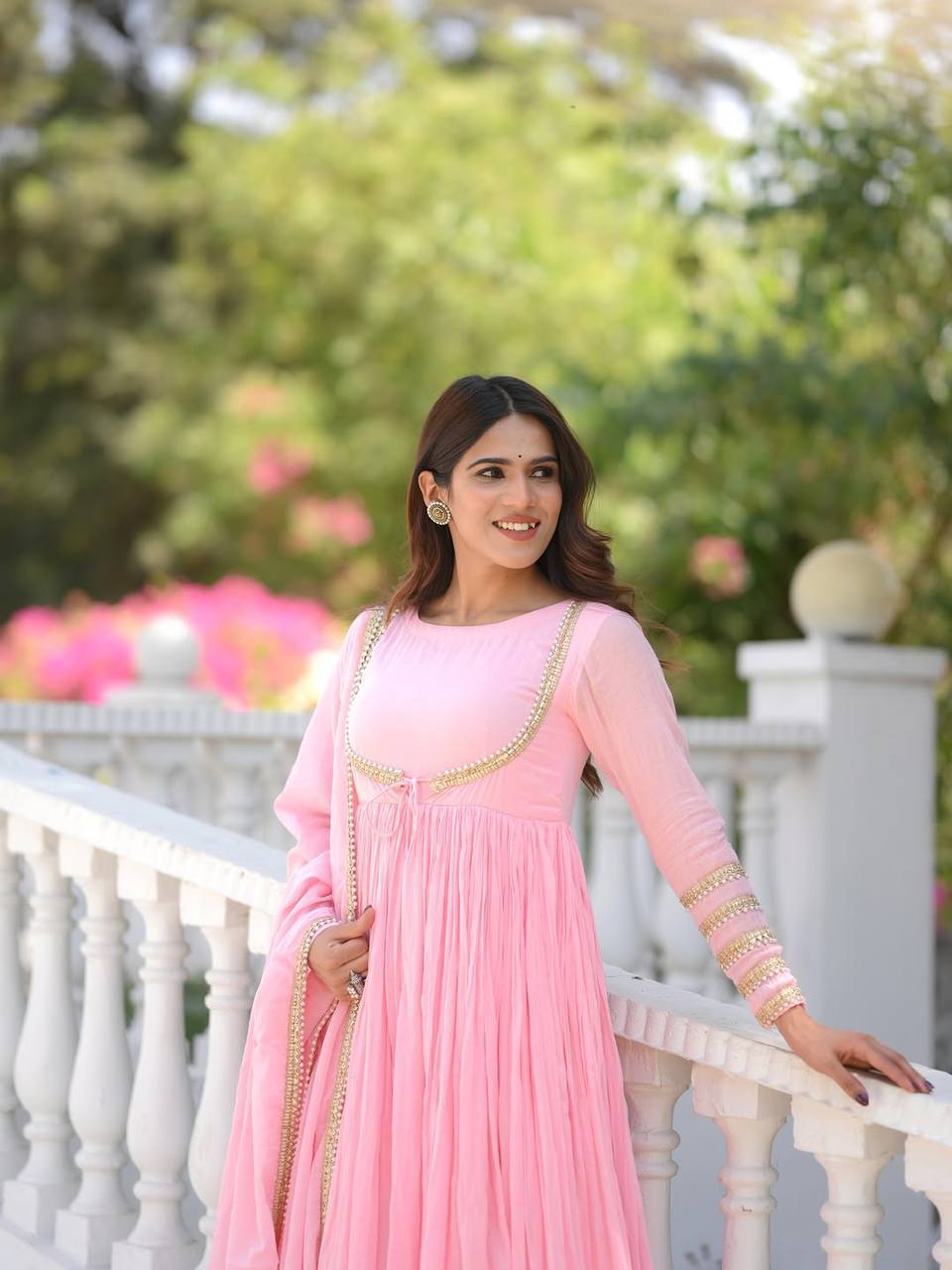Magic Baby Pink Anarkali Suit Set with Designer Dupatta
