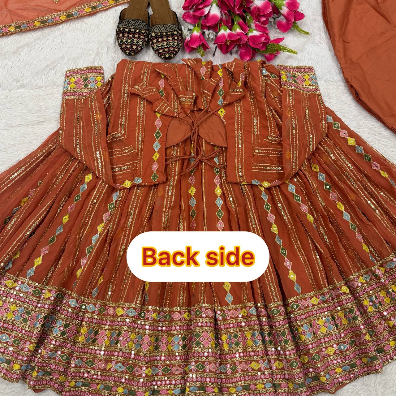 Graceful Rust Brown Embroidered Anarkali Suit Set with Designer Dupatta