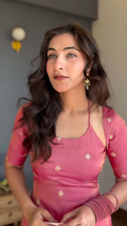 Radiant Rose Pink Kurta Set with Chic Silhouette