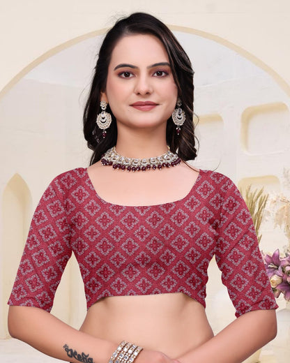 Fancy Dusty Pink Mal Cotton Saree with Traditional Ethnic Print Border