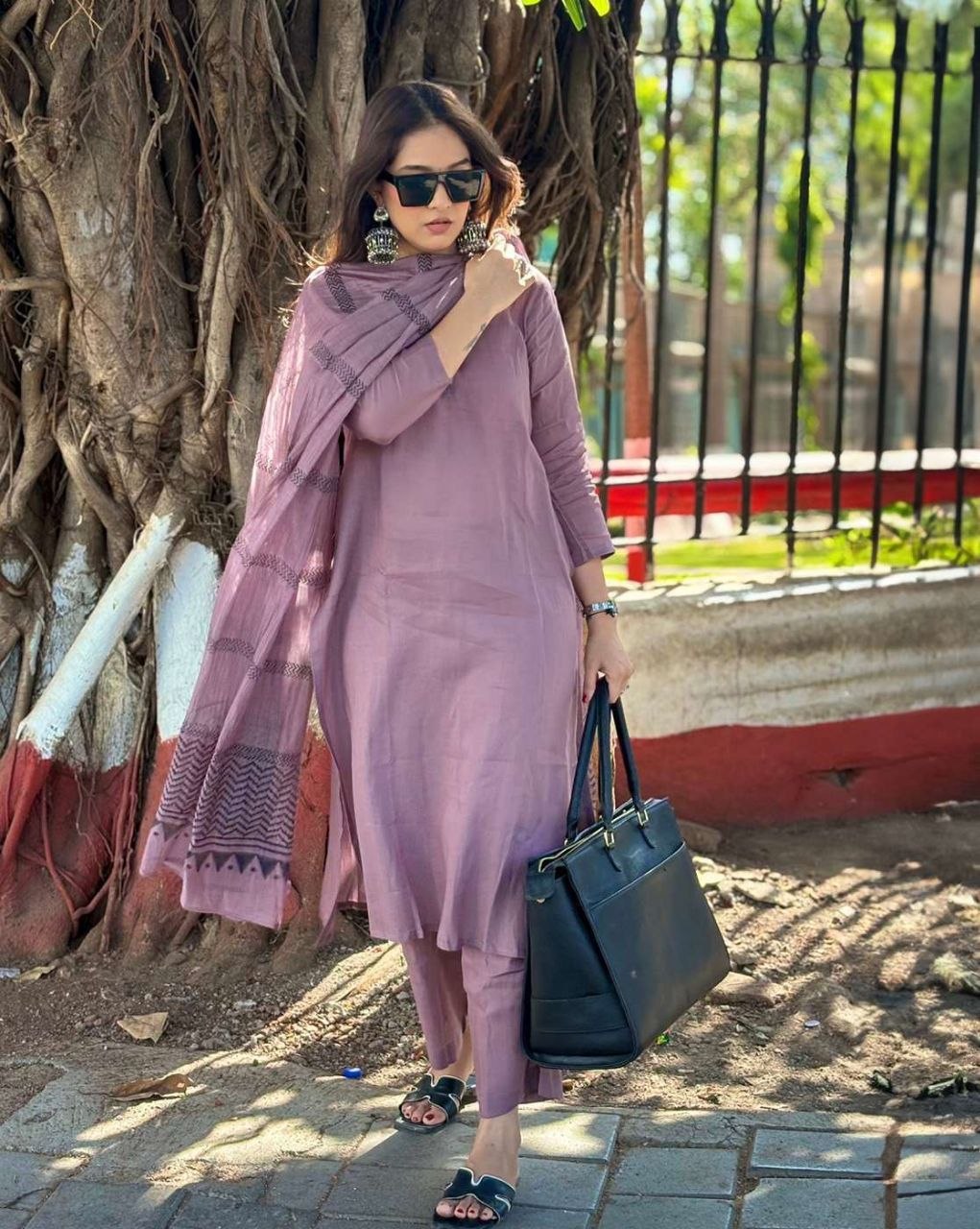 Graceful Mauve Daily Wear Suit Set