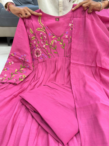 Rosewood Grace Embroidered Flared Suit Set
