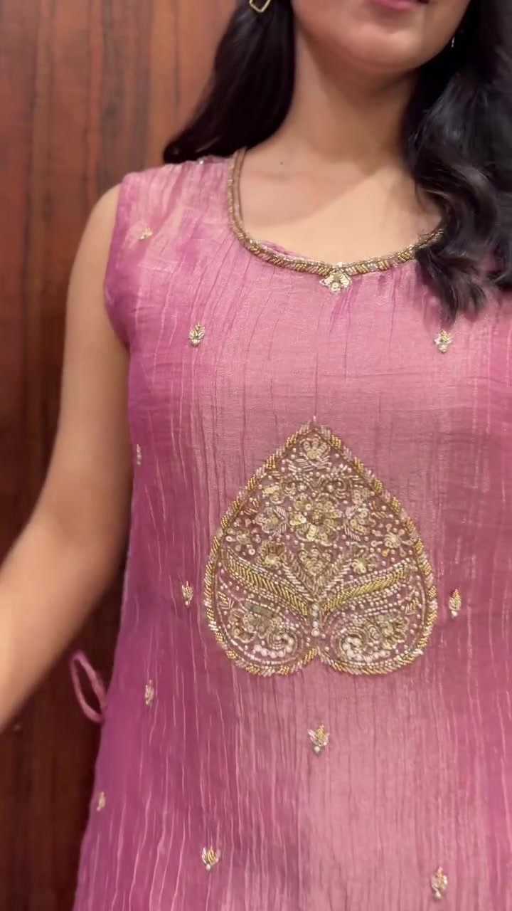 Rosy Glow Designer Kurta Palazzo Set