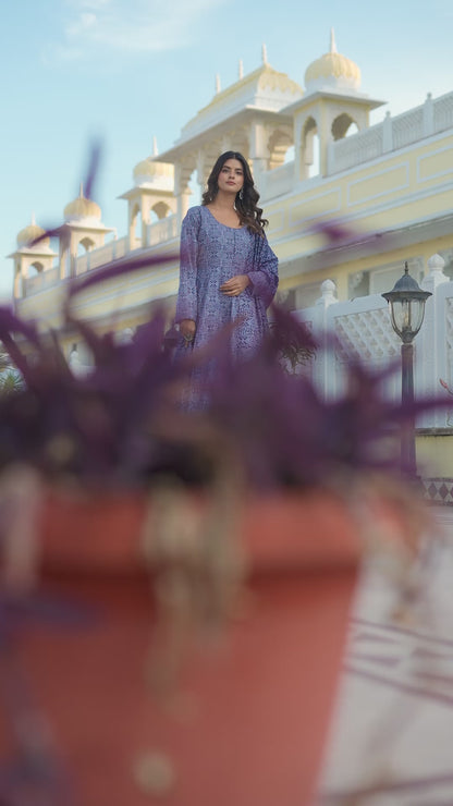 Muslin Cotton Anarkali Dress for Wedding & Festive Occasions with Dupatta